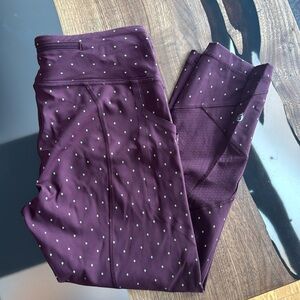 Women’s lululemon size 6 leggings. Burgundy/gold